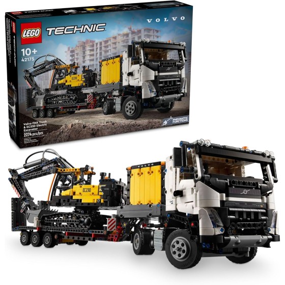 LEGO Technic Volvo FMX Truck & EC230 Electric Excavator Building Toy, Volvo Truck Toy with 2 Model Vehicles