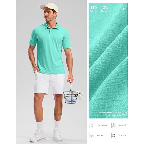G Gradual Golf Shirts Short Sleeve Quick Dry Performance Moisture Wicking Collared Heather Polo Casual Athletic Business