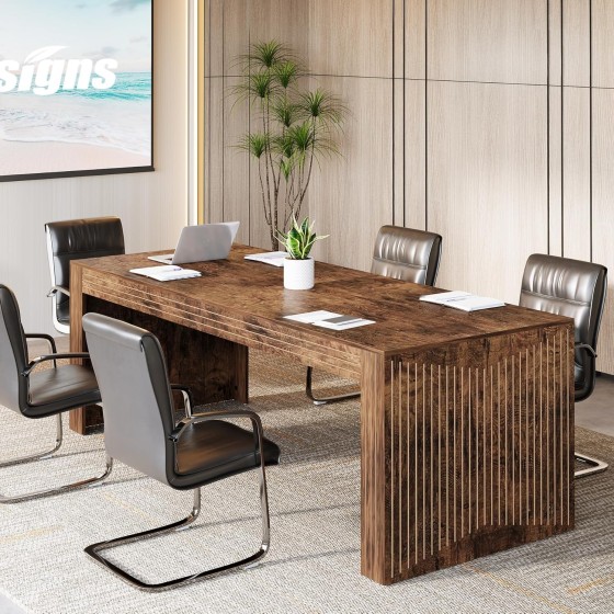 Tribesigns 6.5FT Conference Table, 78.74 L x 27.5 W Inches Meeting Table with Large Worktop, Modern Breakroom Table for Office Conference Room, Stable Wooden Structure, Easy Assembly